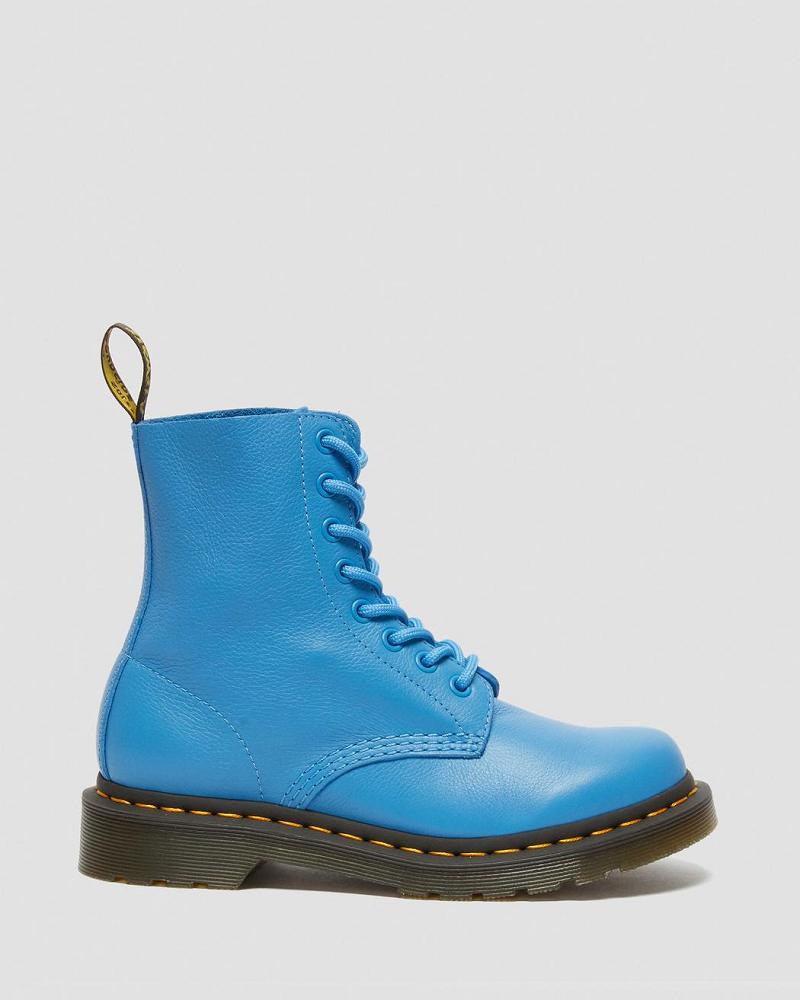 Dr Martens 1460 Pascal Virginia Leren Enkellaars Dames Blauw | NL 89WNB